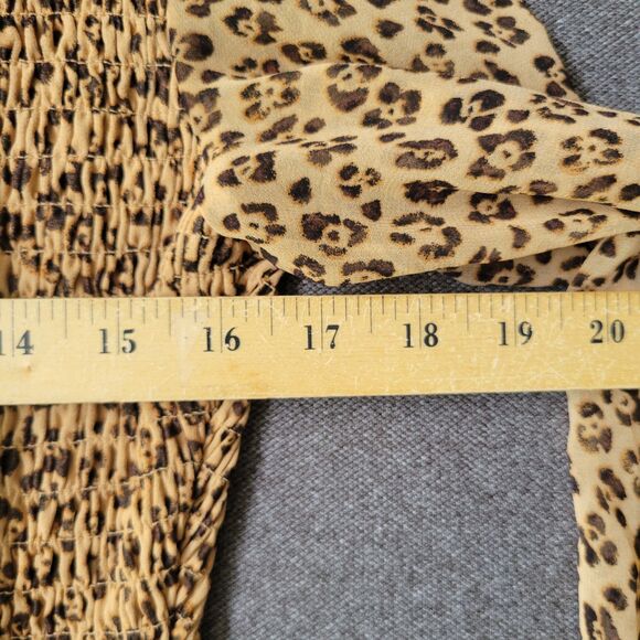 Rachel Parcell S Animal Print Smocked Ruffle Long Sleeve Baby Dress 852 - Picture 10 of 11